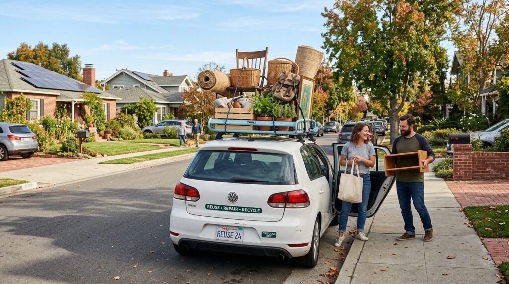 Wide angle view of a roof-mounted transport solution on a co